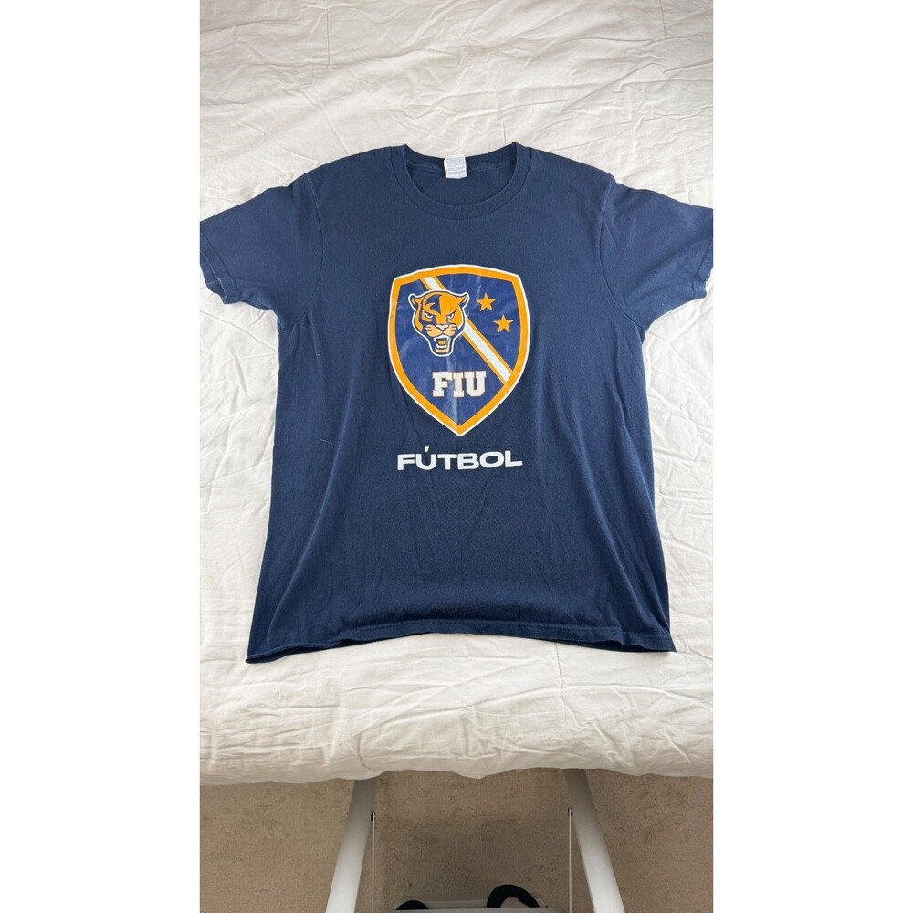 FIU Panthers Fútbol Soccer T-Shirt Mens Size L Navy Blue Yazbek Graphic Tee